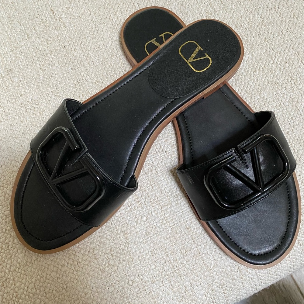 Black Valentino flat sandals